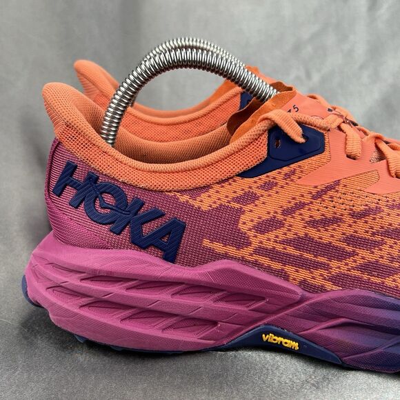 Hoka Speedgoat 5 Trail Running Shoes Women’s 9 B Fuchsia Pink Camellia Orange - Picture 4 of 17